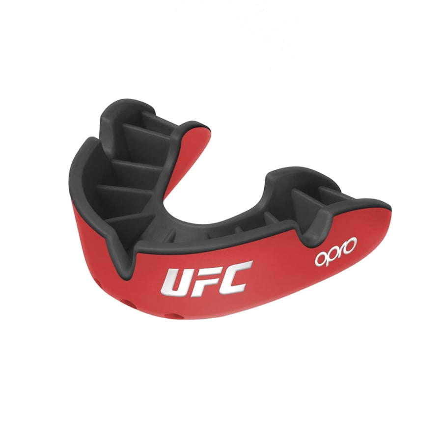 Opro Senior протектор за зъби Silver UFC, червено-черен