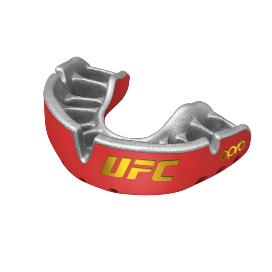 Opro Senior протектор за зъби Gold UFC, червено-сребрист