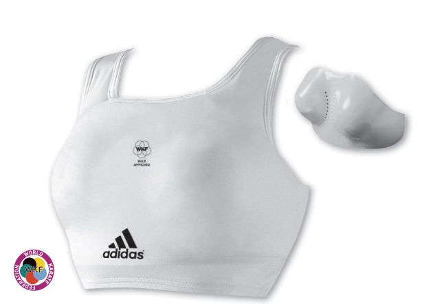 Adidas дамски протектор за гърди WKF, бял