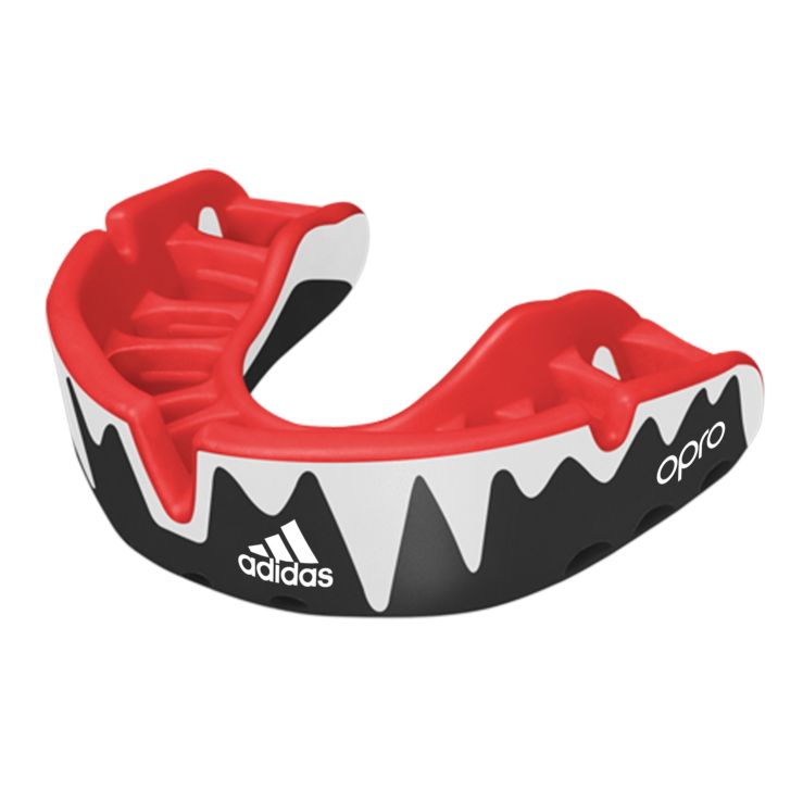 Adidas Senior протектор за зъби Opro Platinum, червено-черно-бял