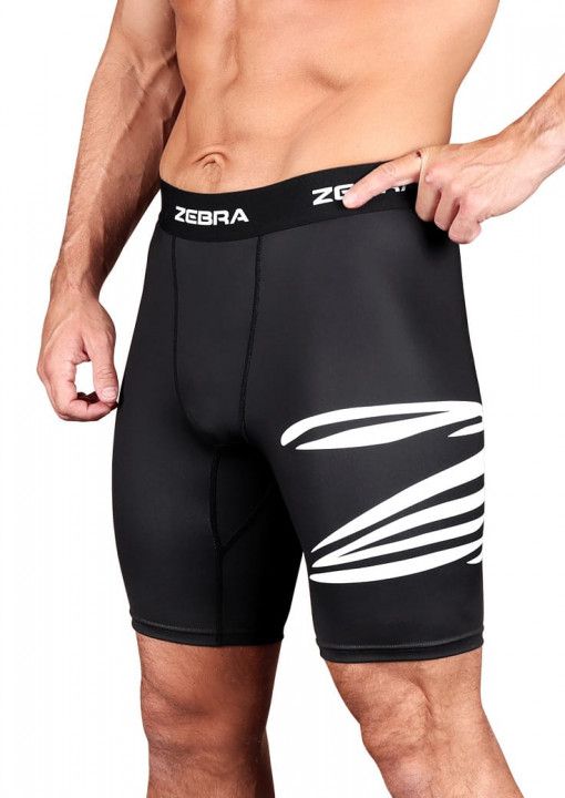 Zebra къси компресионни панталони, черни