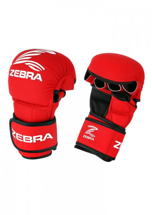 Zebra MMA ръкавици Sparing, червени