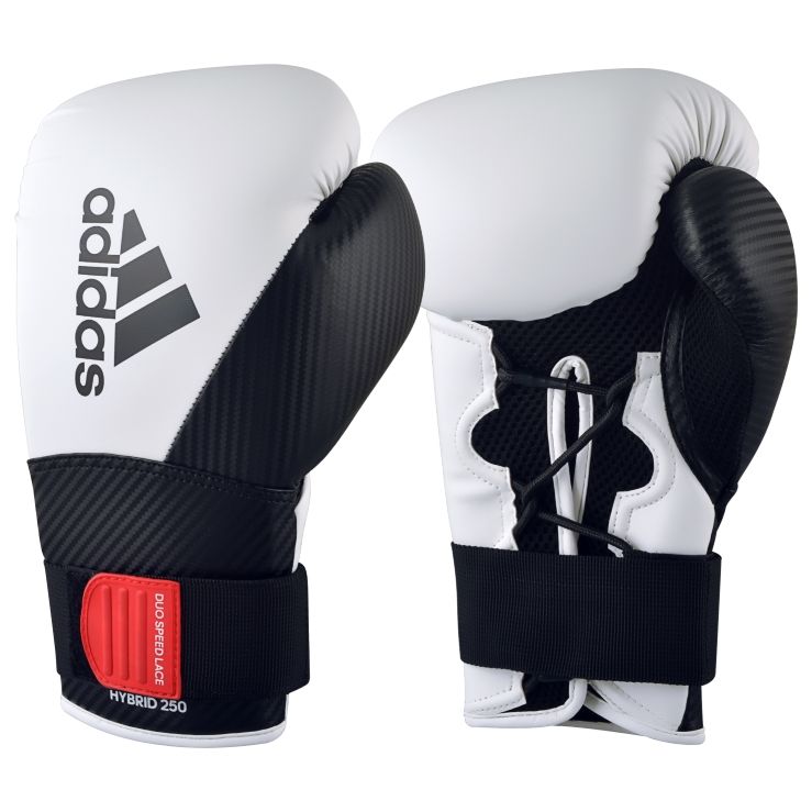 Adidas Hybrid боксови ръкавици 250, бяло-черни