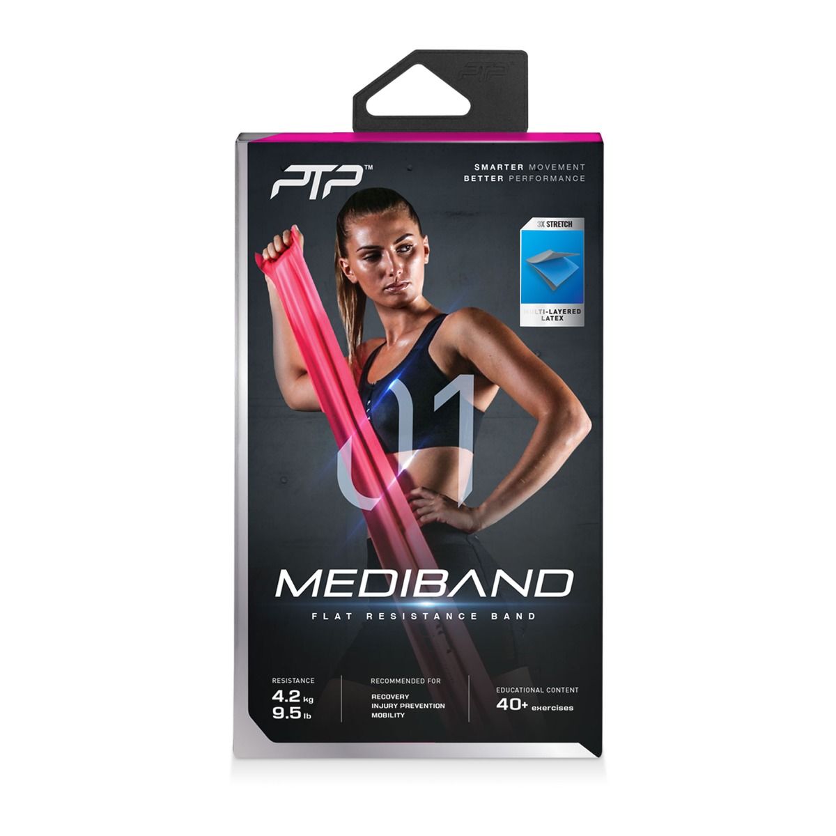 PTP съпротивителен ластик Mediband ultralight, розов