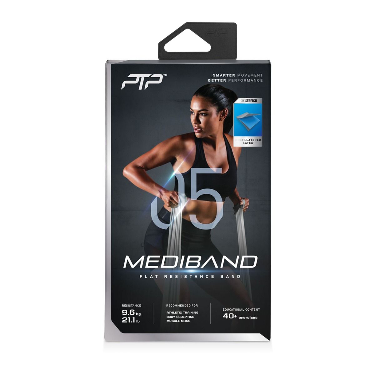PTP съпротивителен ластик Mediband ultimate, сребрист