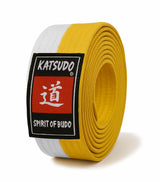 Katsudo колан obi Master, бяло-жълт