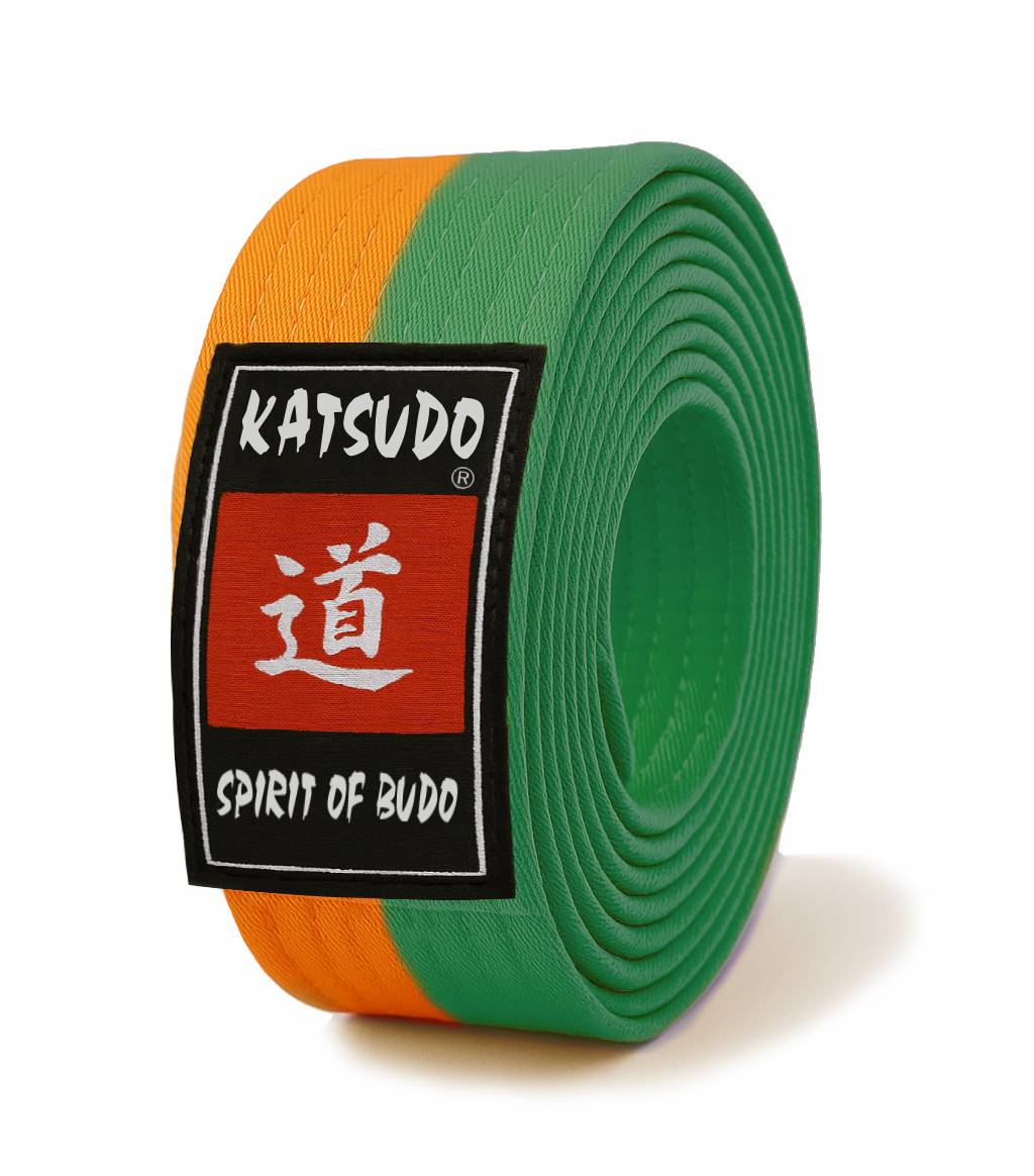 Katsudo колан obi Master, оранжево-зелен