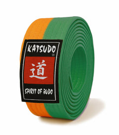 Katsudo колан obi Master, оранжево-зелен