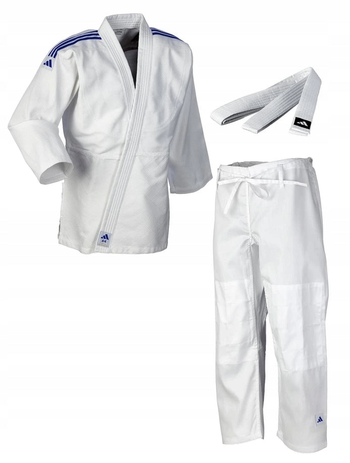 Adidas JU кимоно с черни ленти Club 350 g, бяло