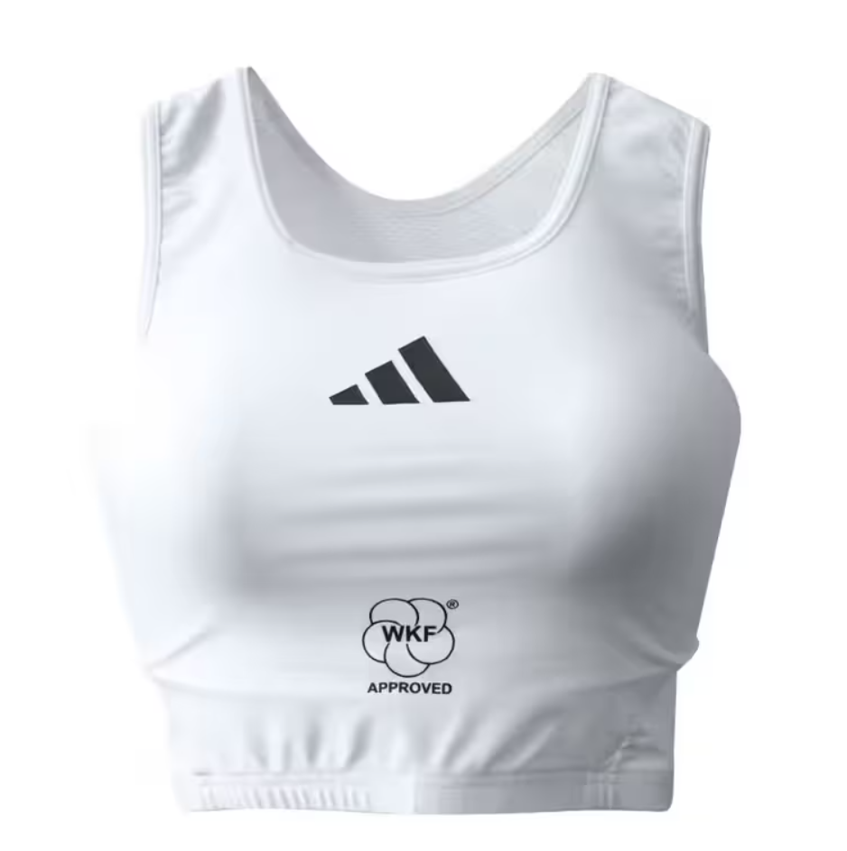 Adidas дамски протектор за гърди WKF, бял