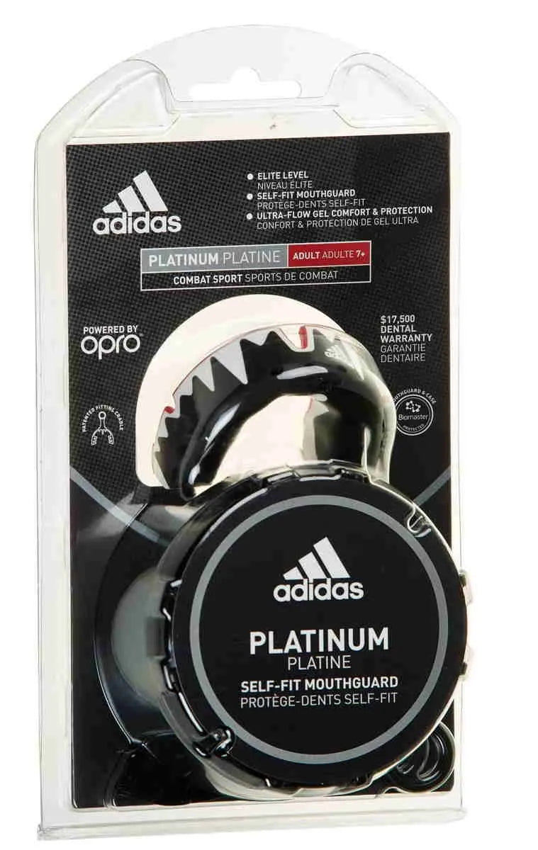 Adidas Senior протектор за зъби Opro Platinum, червено-черно-бял