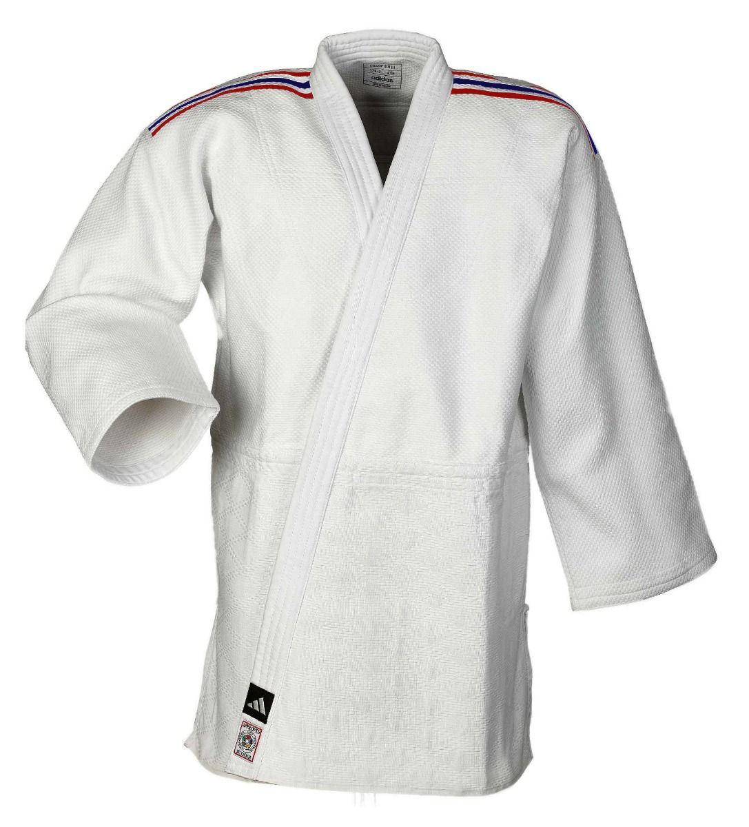 Adidas JU кимоно с национални ленти IJF Champion III Regular fit 730 g, бяло
