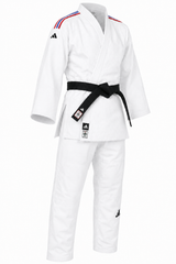 Adidas JU кимоно с национални ленти IJF Champion III Slim fit 730 g, бяло