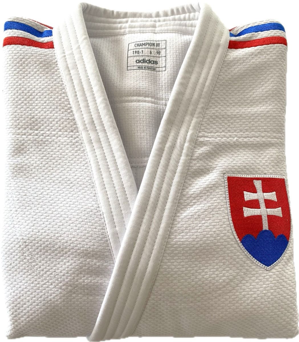 Adidas JU кимоно Champion III SVK Slim fit 750g, бяло
