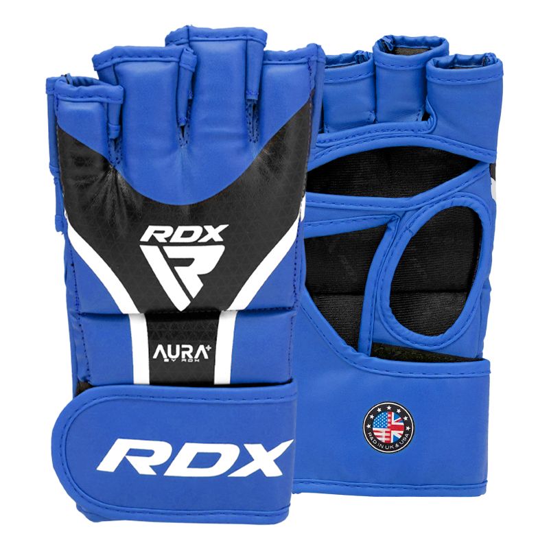 RDX ръкавици за граплинг Aura plus T-17, синьо-черни