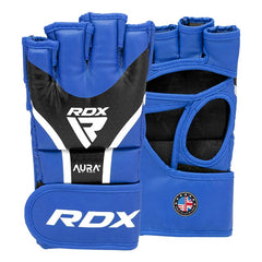 RDX ръкавици за граплинг Aura plus T-17, синьо-черни
