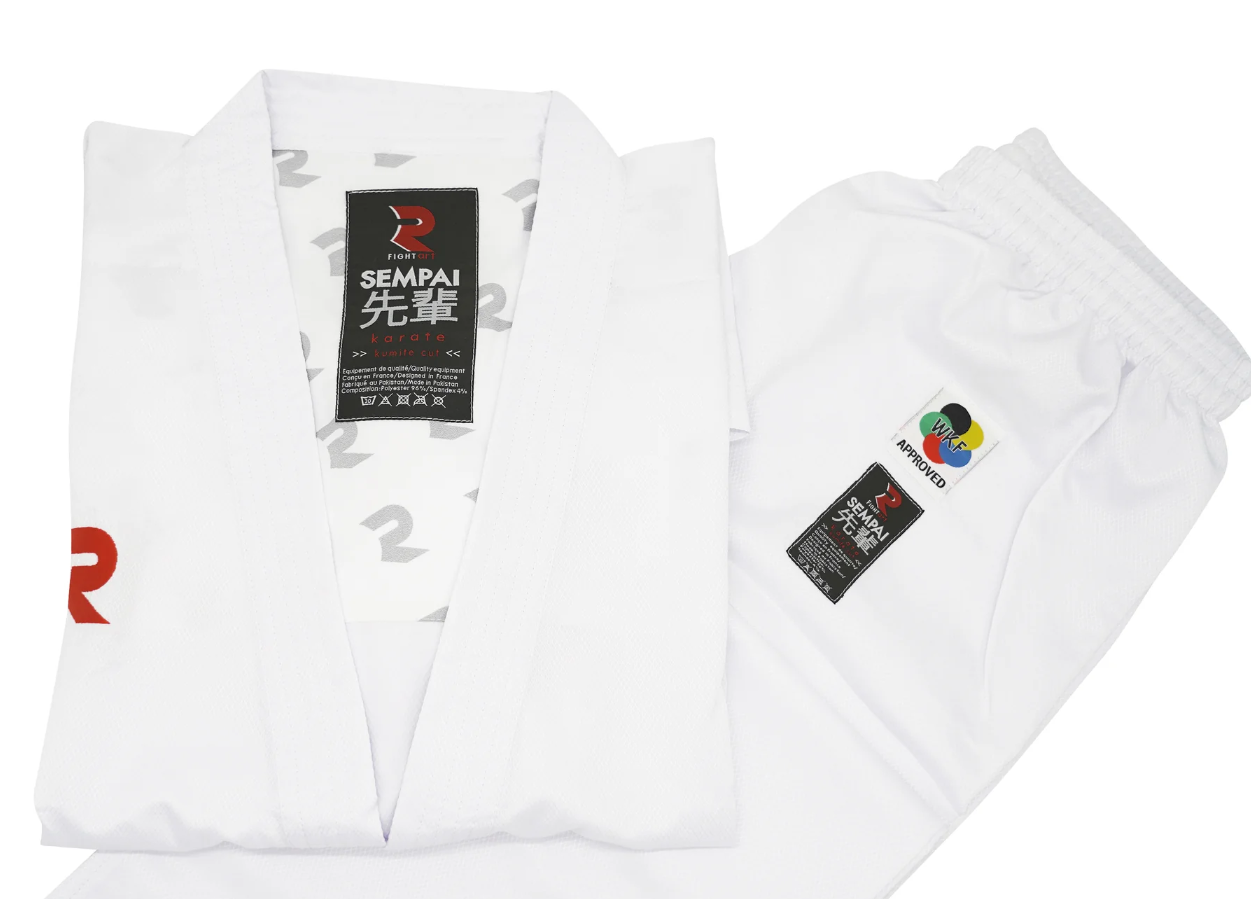 Fight Art карате кимоно Sempai WKF 120 g, бяло