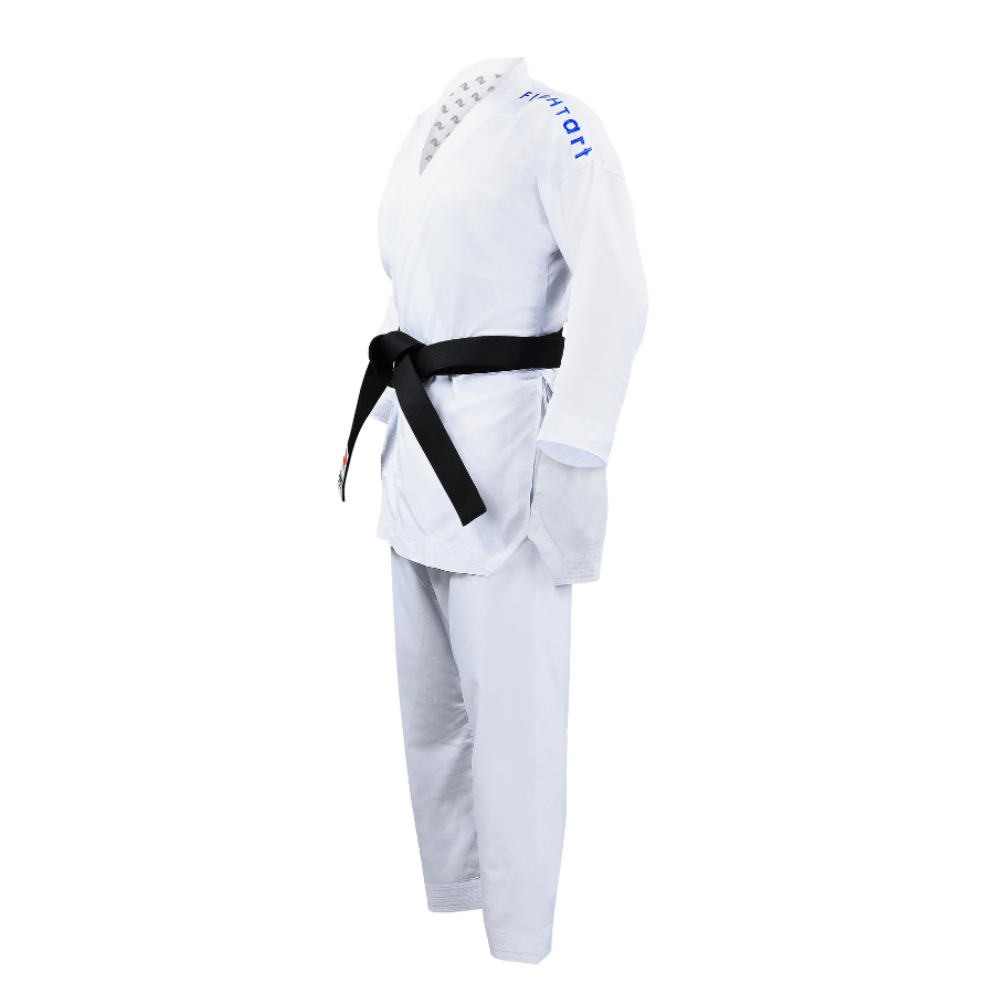 Fight Art карате кимоно Sempai WKF 120 g, със сини знаци