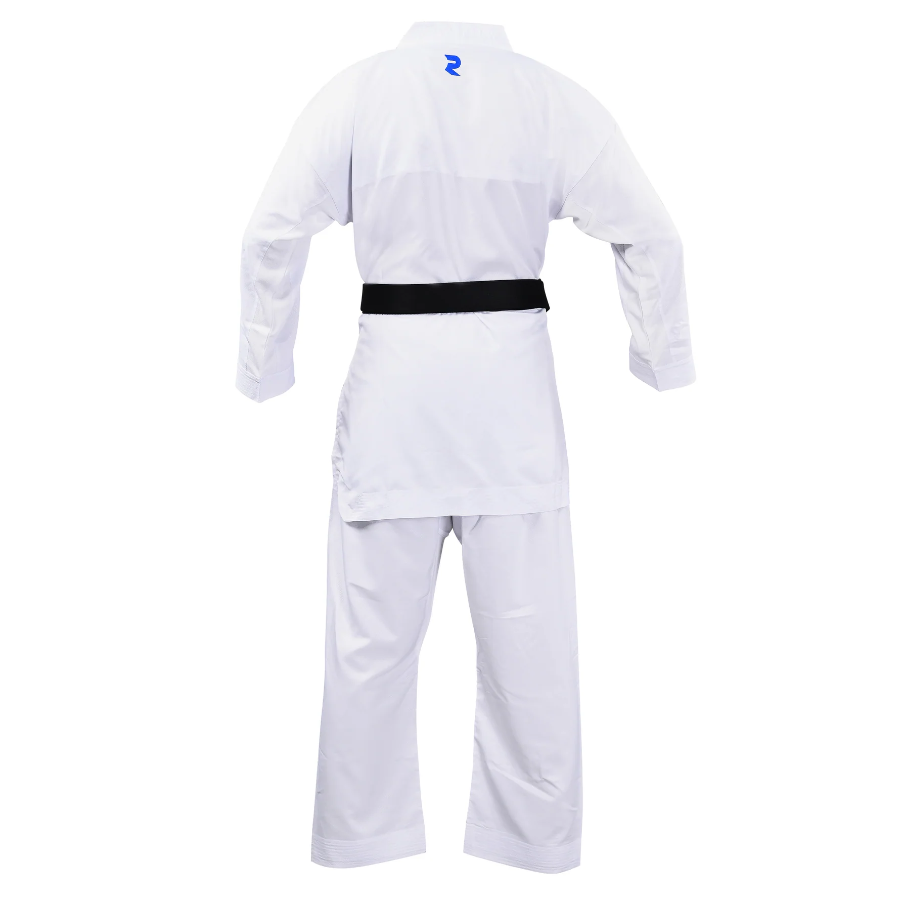 Fight Art карате кимоно Sempai WKF 120 g, със сини знаци