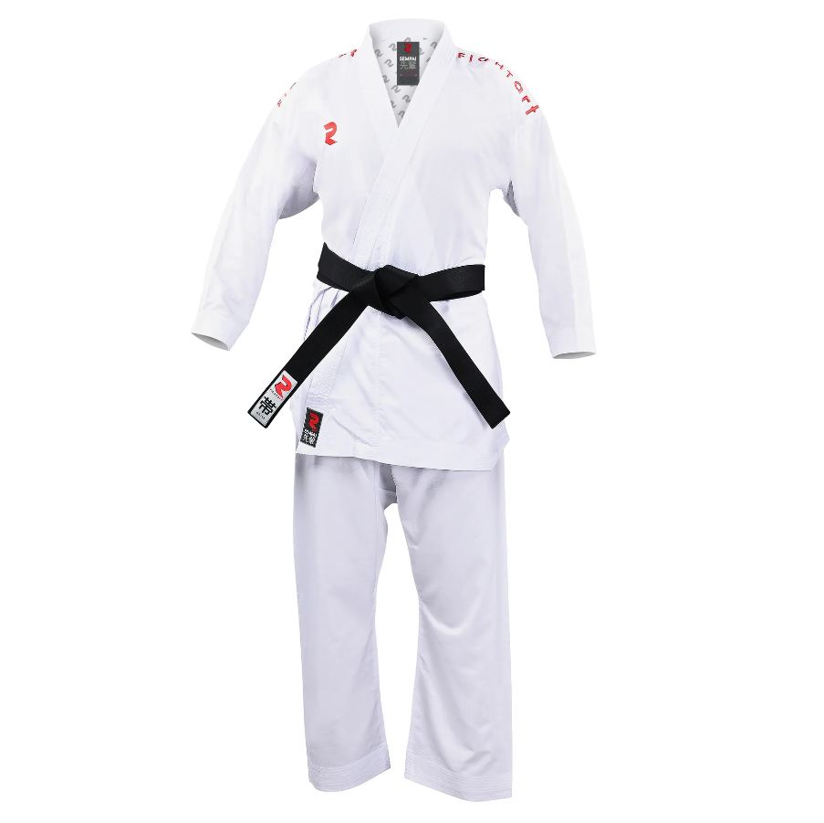 Fight Art карате кимоно Sempai WKF 120 g, със червени знаци