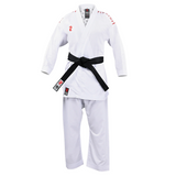 Fight Art карате кимоно Sempai WKF 120 g, със червени знаци