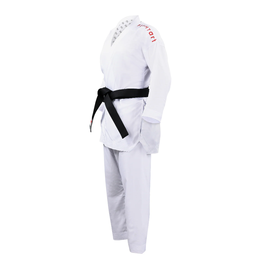 Fight Art карате кимоно Sempai WKF 120 g, със червени знаци