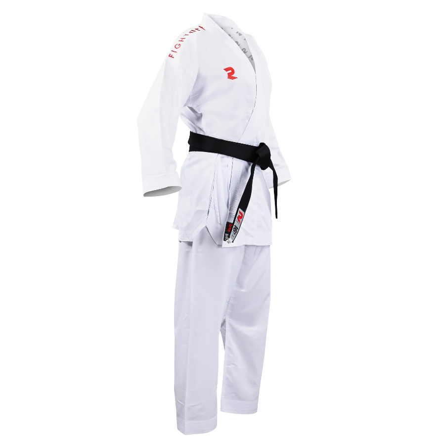 Fight Art карате кимоно Sempai WKF 120 g, със червени знаци